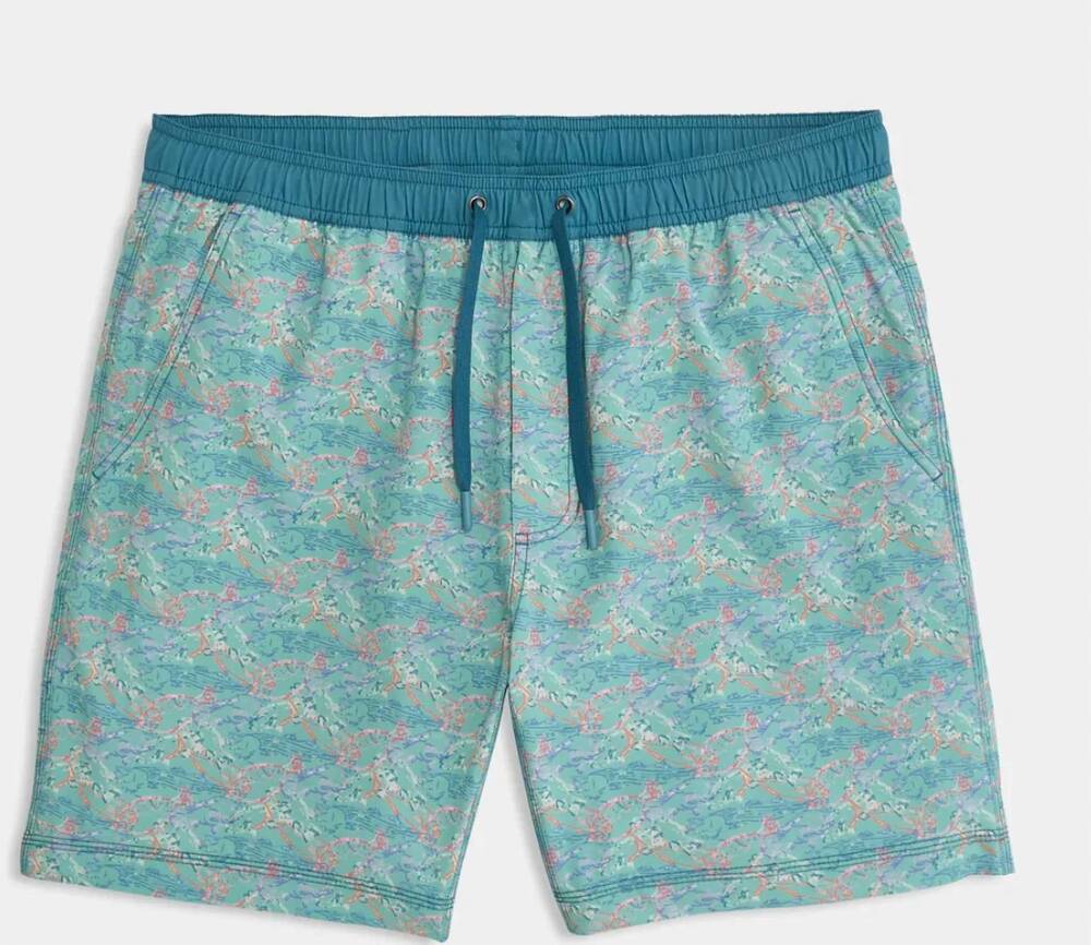 NEW GENTEAL men's marina performance swim shorts in teal shoreline